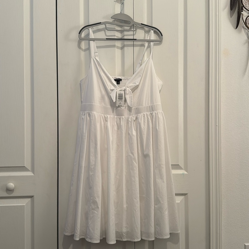 White front tie dress